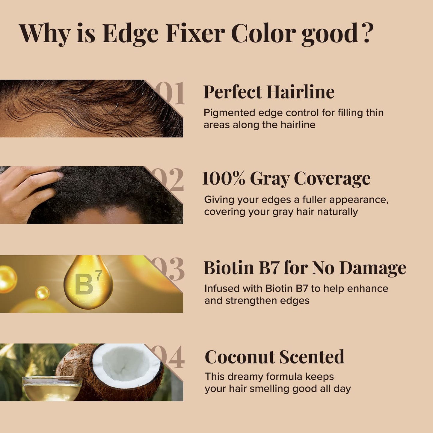 Red by Kiss Color Edge Fixer 24HR Max Hold Edge Control Pomade for Fly Away and Edge Frizz Hair (Jet Black) (100mL)