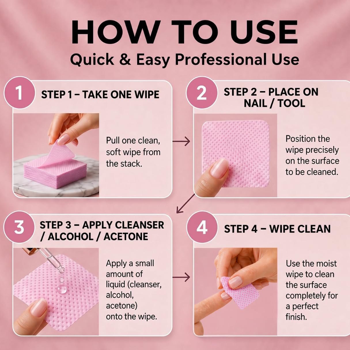 ForPro Lint Free Nail Wipes, 400-Count Non-Woven Nail Polish Remover Pads, Super Absorbent Gel Polish Remover Wipes, Acetone Compatible, for Nail Prep Beauty & Personal Care ForPro Professional Collection