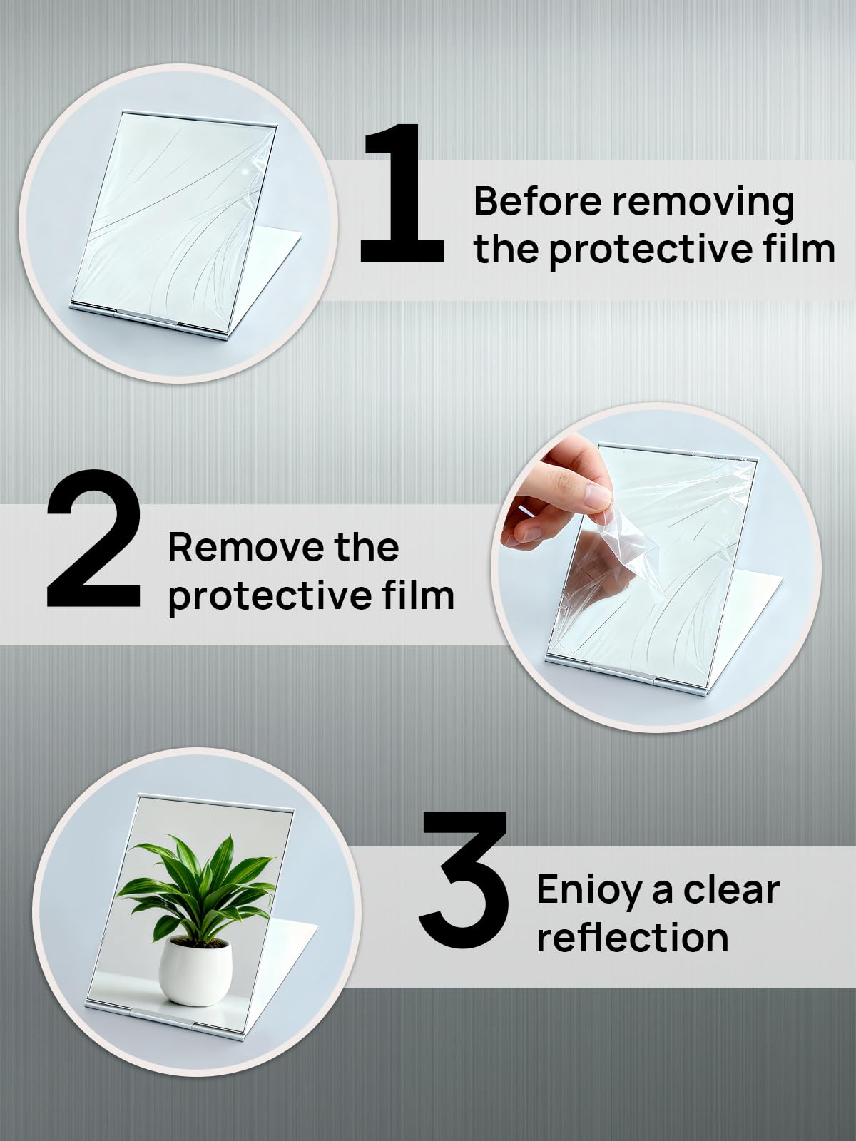 MIRRORNOVA Portable Folding Mirror, Ultra-Slim Makeup Tabletop Mirror for Travel with Aluminum Shell, Large Size 7"