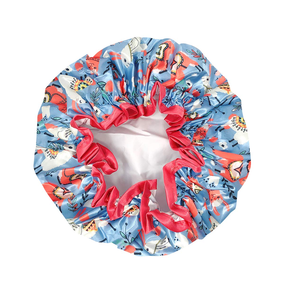 allydrew Reusable Women's Waterproof Shower Caps for Long Hair, Llamas