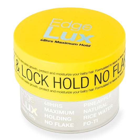 Edge Lux Edge Control Gel with Castor Oil, Keratin, Biotin, and Olive Oil - 48 Hour Maximum Hold, Non-Flaking, Non-Greasy, Scented, Conditioning