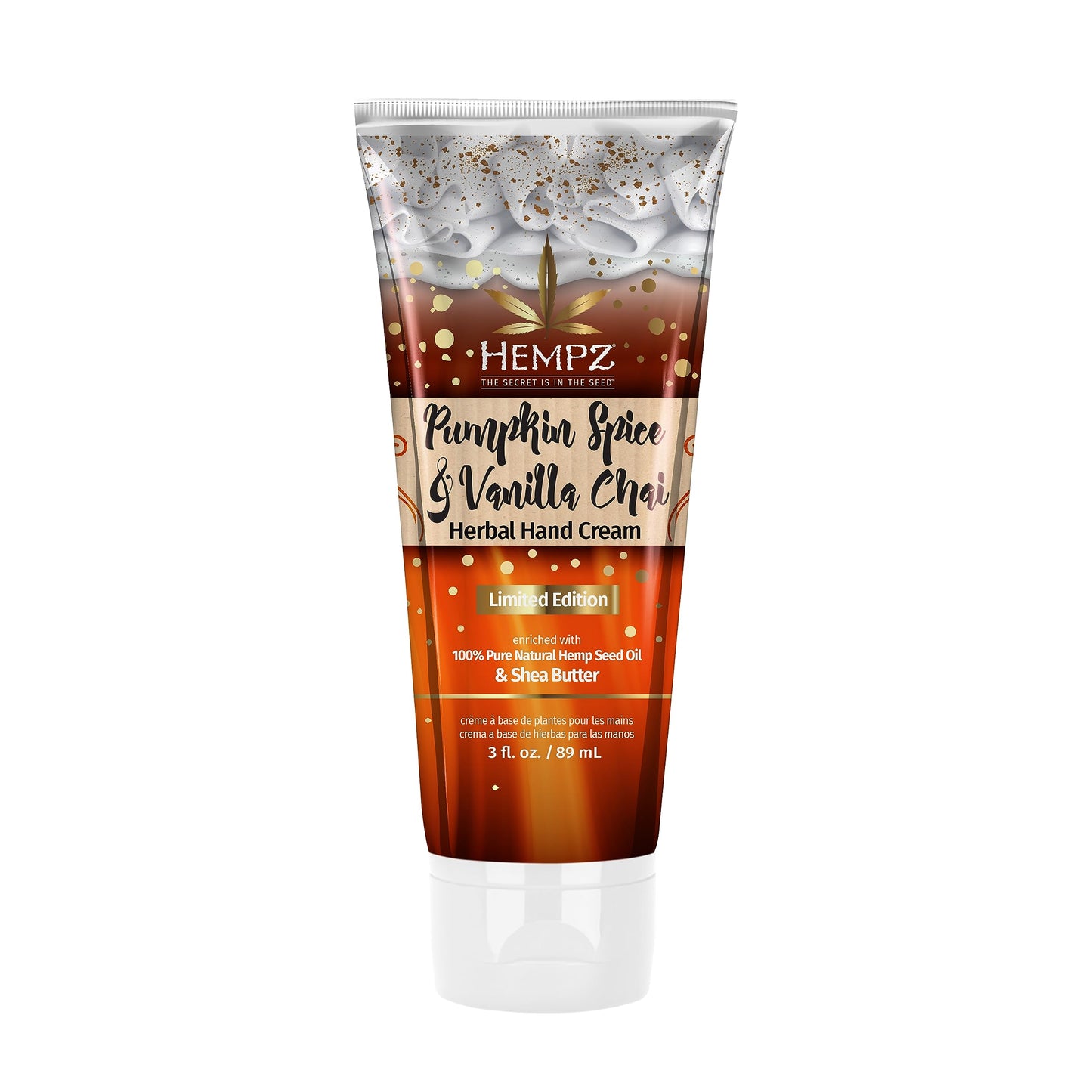 Hempz Pumpkin Spice & Vanilla Chai Moisturizing Hand Cream Lotion (3 Oz) - Mini Fall Scented Travel Cream Skin Care for Women & Men, Made with Shea