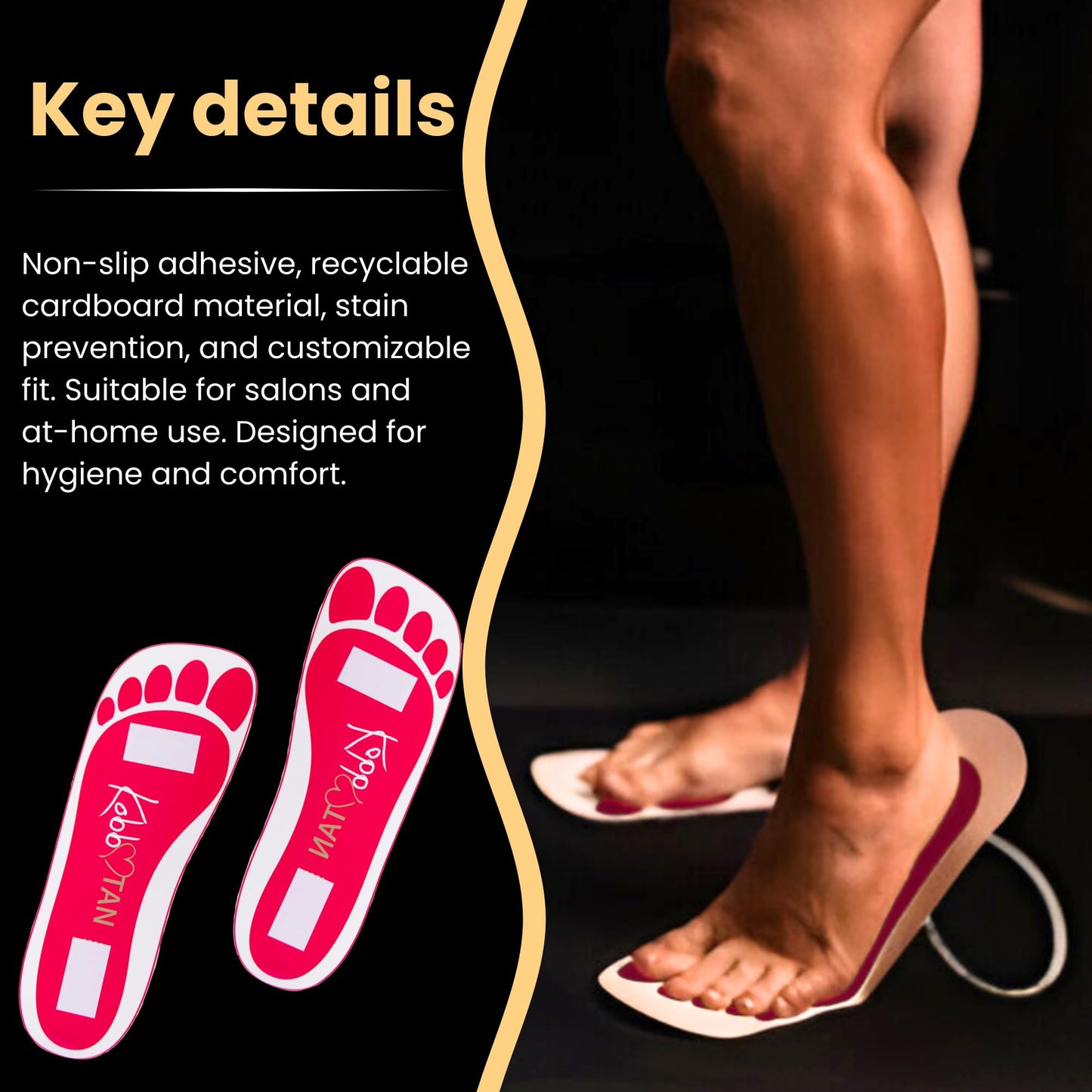 150 Pairs(300feets)Spray Tan Feet Pads Disposable & Economic Pink Feet pads for Spray tanning,Use in Tanning booth,Sunless Tanning at Home or Beauty