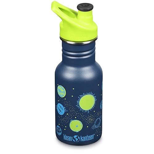 Klean Kanteen Classic Kid's Water Bottle with Sport Cap - Durable Stainless Steel Water Bottle for Children 4+ - Dishwasher-Safe & BPA-Free
