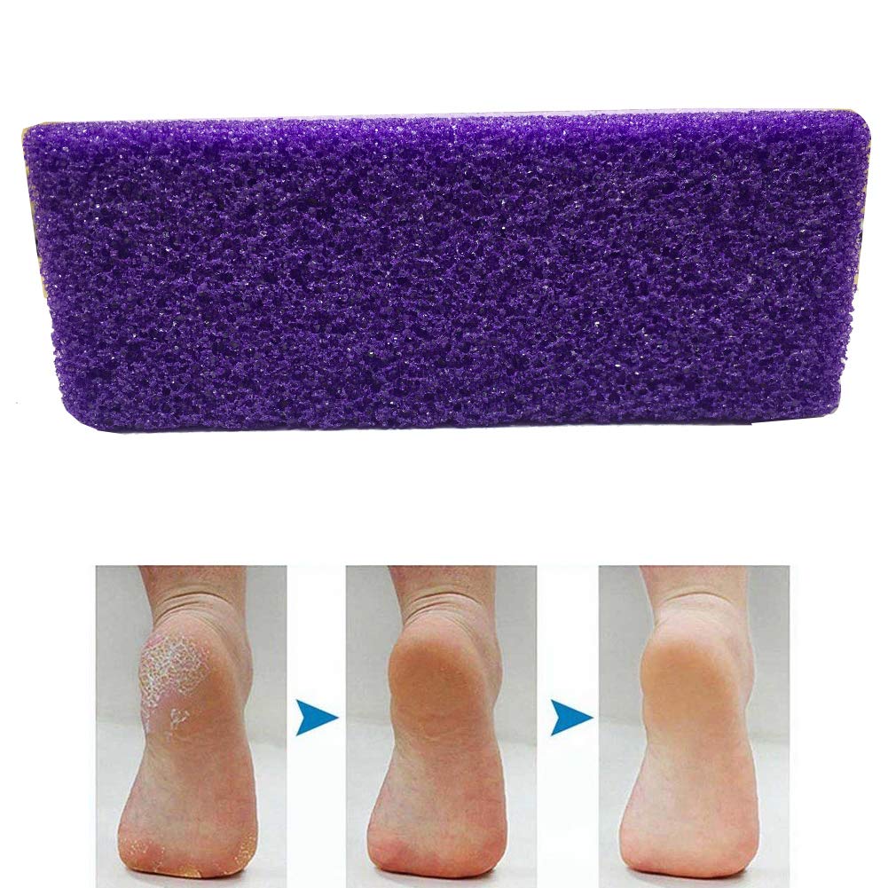 4 Pcs Foot Exfoliator Pedicure Tool Foot Callus Remover Scrubber (Purple)