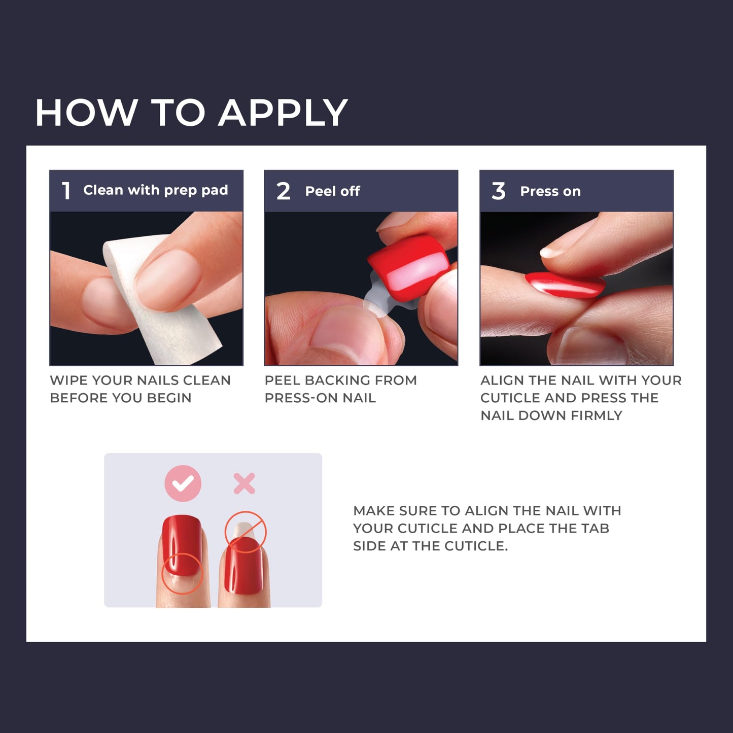 imPRESS KISS Press-On Manicure, Nail Kit, PureFit Technology, Medium Length Press-On Nails, 'So French', Includes Prep Pad, Mini Nail File, Cuticle