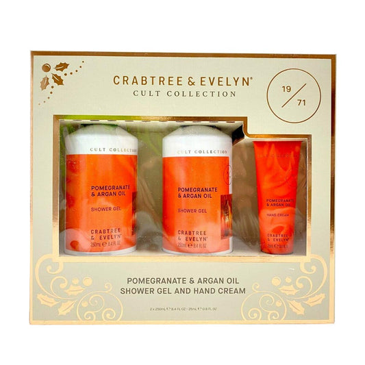 Crabtree and Evelyn Cult Collection Pomegranate & Argan Oil Hand Cream 0.8 Oz & Shower Gel 8.4 Oz Beauty & Personal Care Crabtree
