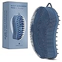 MainBasics Silicone Body Scrubber Dual-Sided Shower Loofah and Scalp Scrubber (Dark Blue, Scalp)