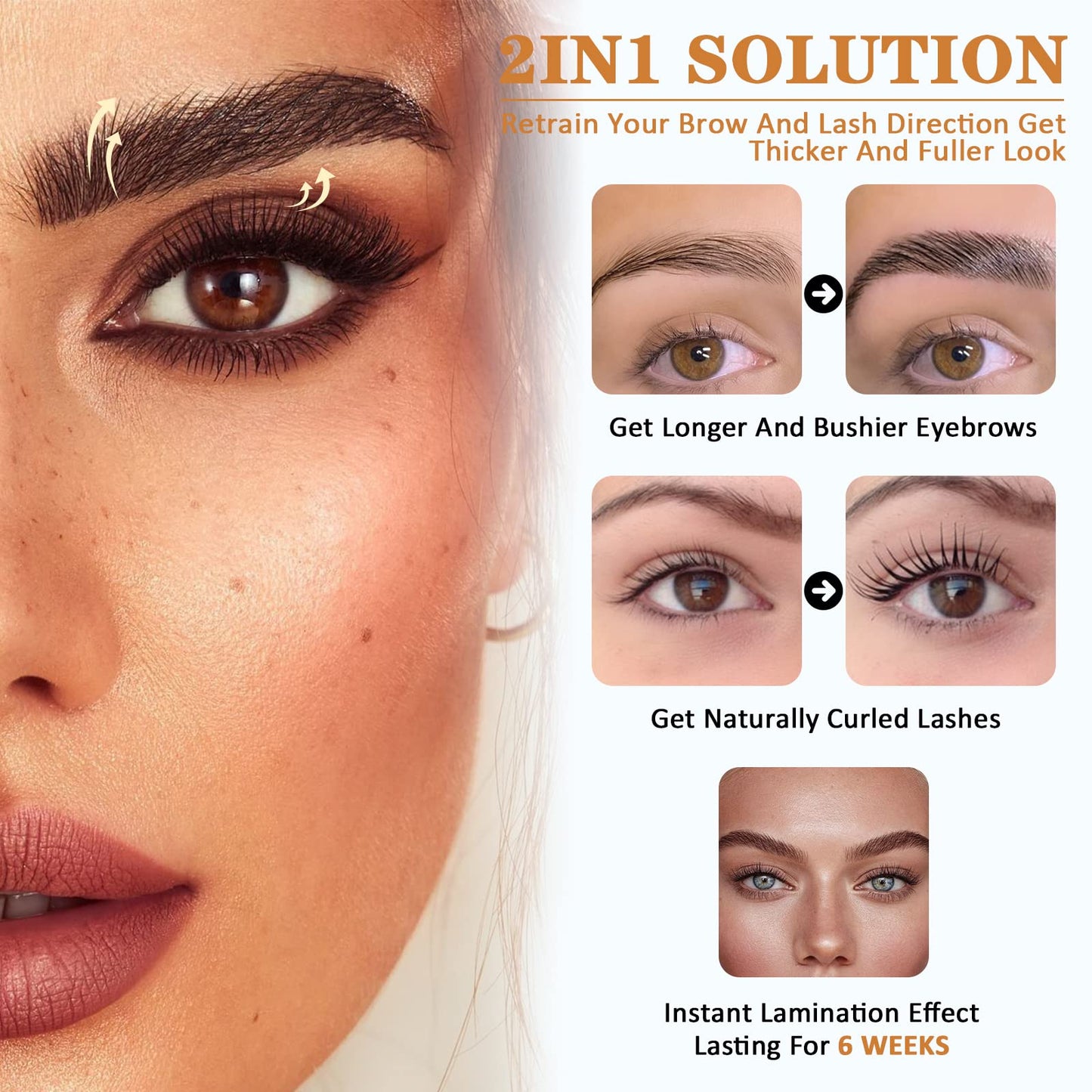 Lomansa Lash Lift and Black Kit, Instant Fuller Eyelash Lift Brow Lamination Kit with Black Colors, Fast Quick Lifting and Voluminous Coloring