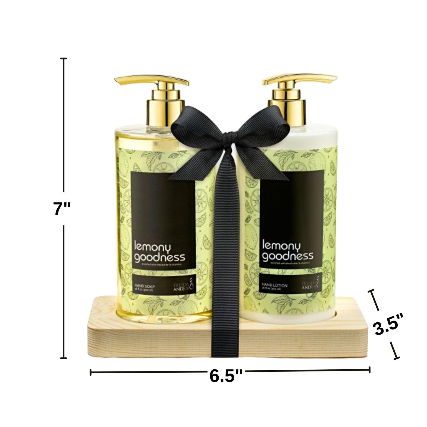 16 fl oz Lemon Citrus Aromatic and Nourishing Hand Soap Set Keep Your Skin Incredibly Soft & Clean in a Wooden Holder Unisex Formula Luxury Body Care