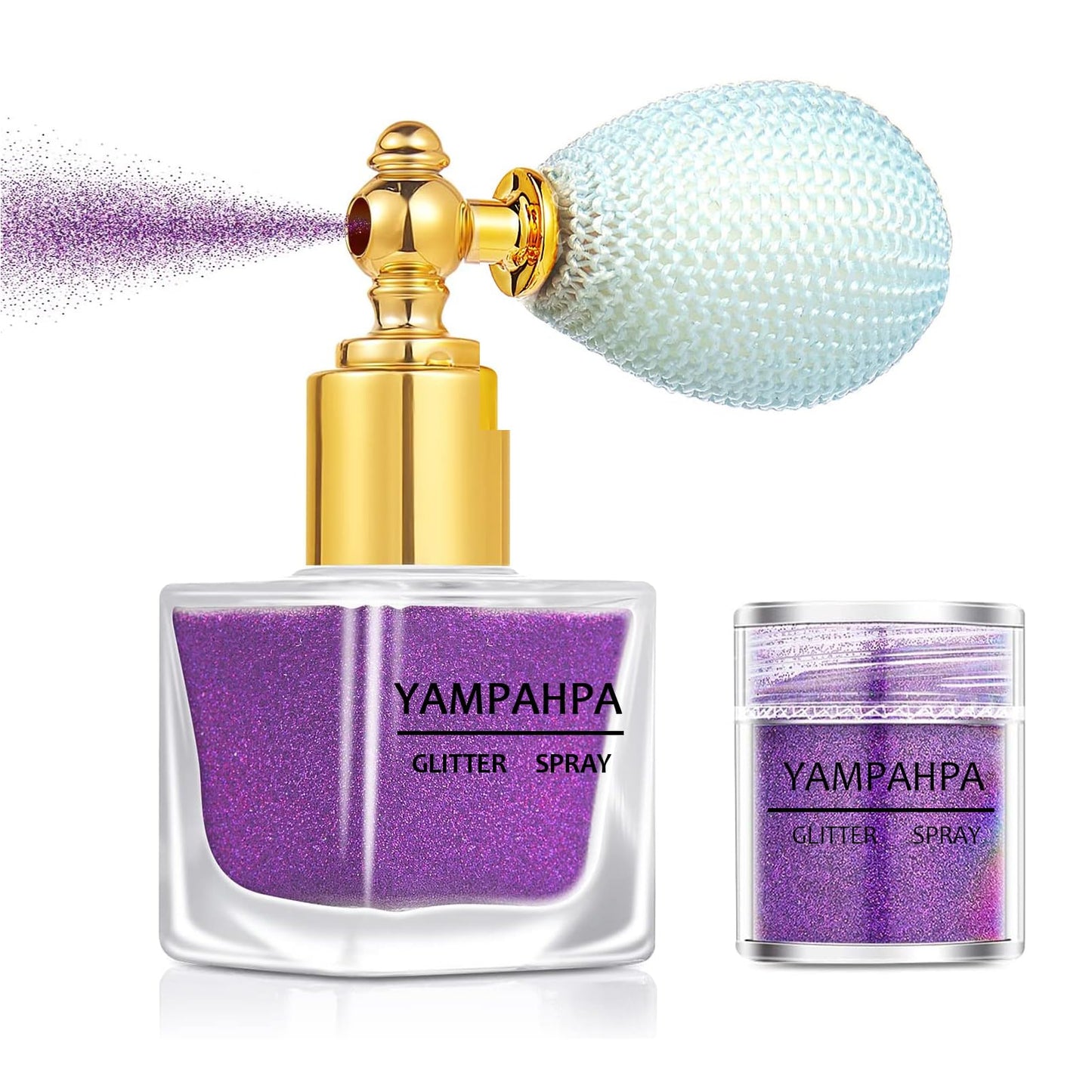 Body Glitter Spray, Purple Glitter Spray for Hair and Body, Include 1 Jar of Refills