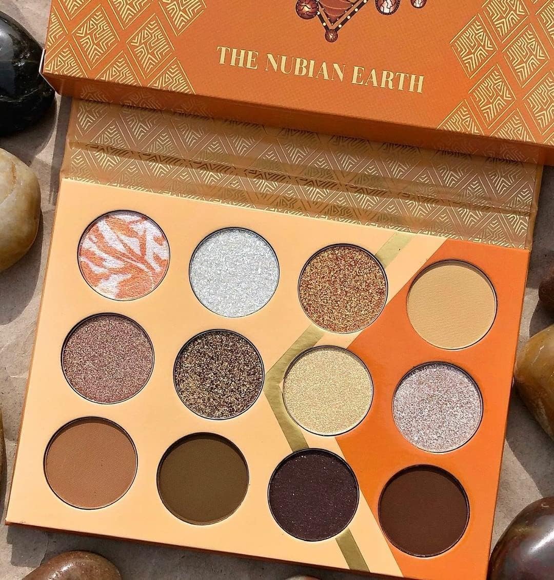 Juvia's Place Nubian Earth Palette - Browns, and Tans - Matte and Shimmer Pressed Pigments - Flattering for All Skin Tones - Shine Brown, White, Brown