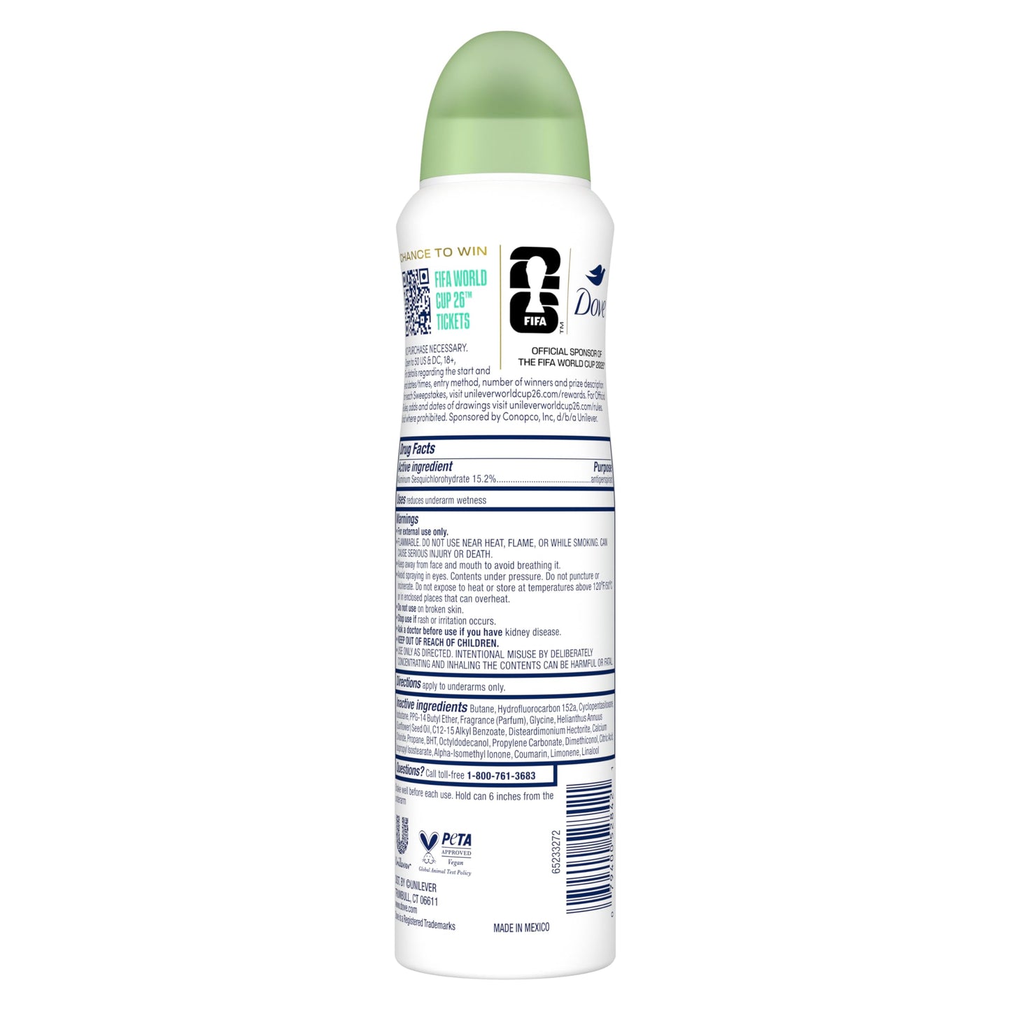 Dove Advanced Care Dry Spray Antiperspirant - Palo Santo & Sage Scent, 72h Sweat & Odor Protection, Alcohol Free, FIFA World Cup Limited Edition, 3.8 Beauty and Personal Care Dove