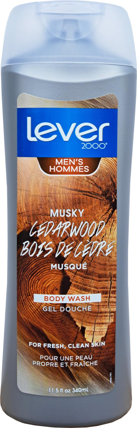 Lever 2000 Musky Cedarwood Body Wash for Men - 11.5 oz (340ml) - Fresh and Clean Skin with Bold Spices (1)