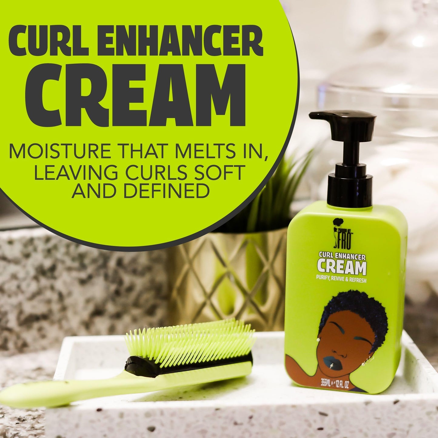 Pardon My Fro Curl Enhancing Cream - Long Lasting Hydrating Curl Cream for Defined, Bouncy Curls, Anti-Frizz, Lightweight Styling, Soft, Moisturizing