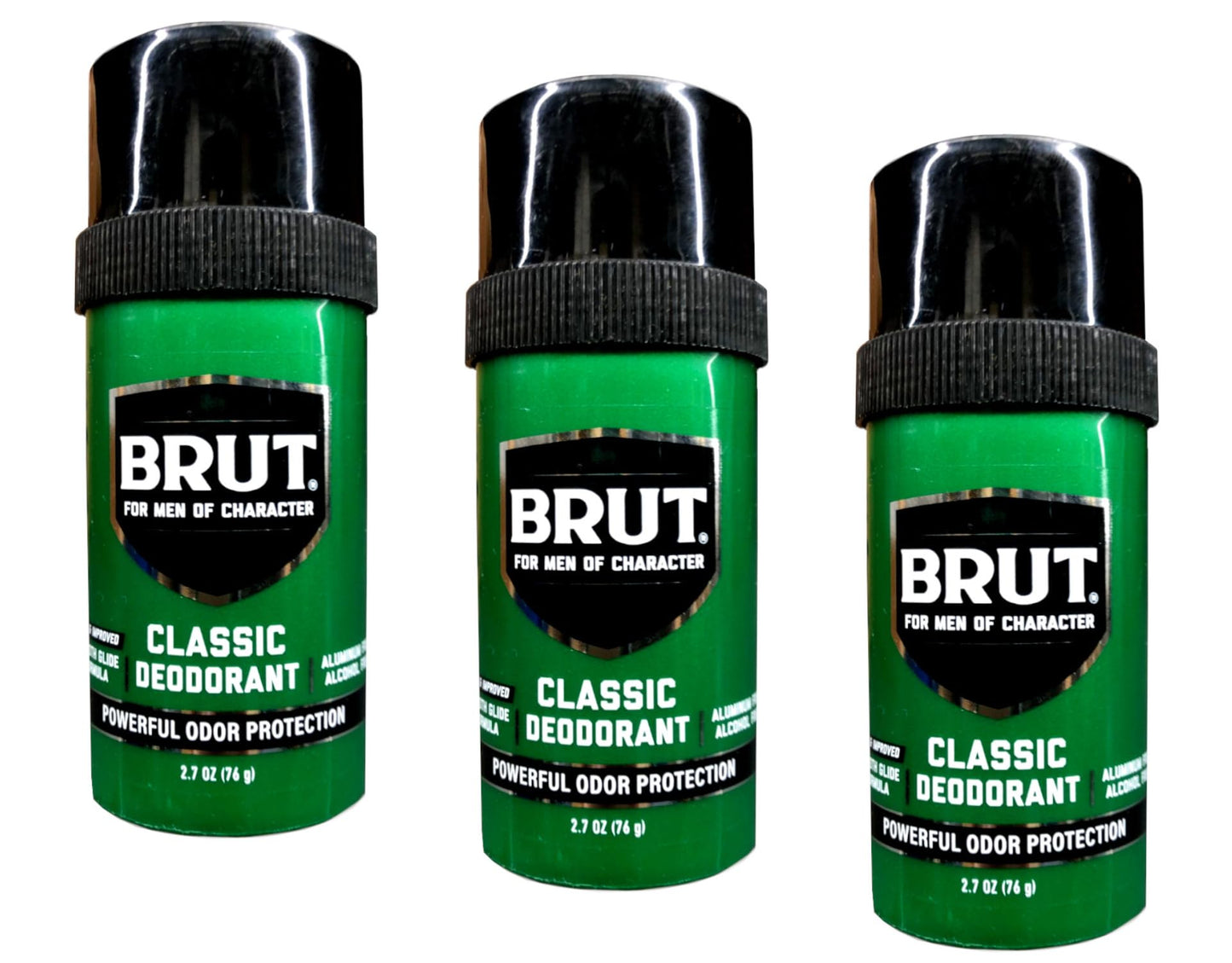Brut Deodorant 2.7 Ounce Round Solid Classic - Pack of 3
