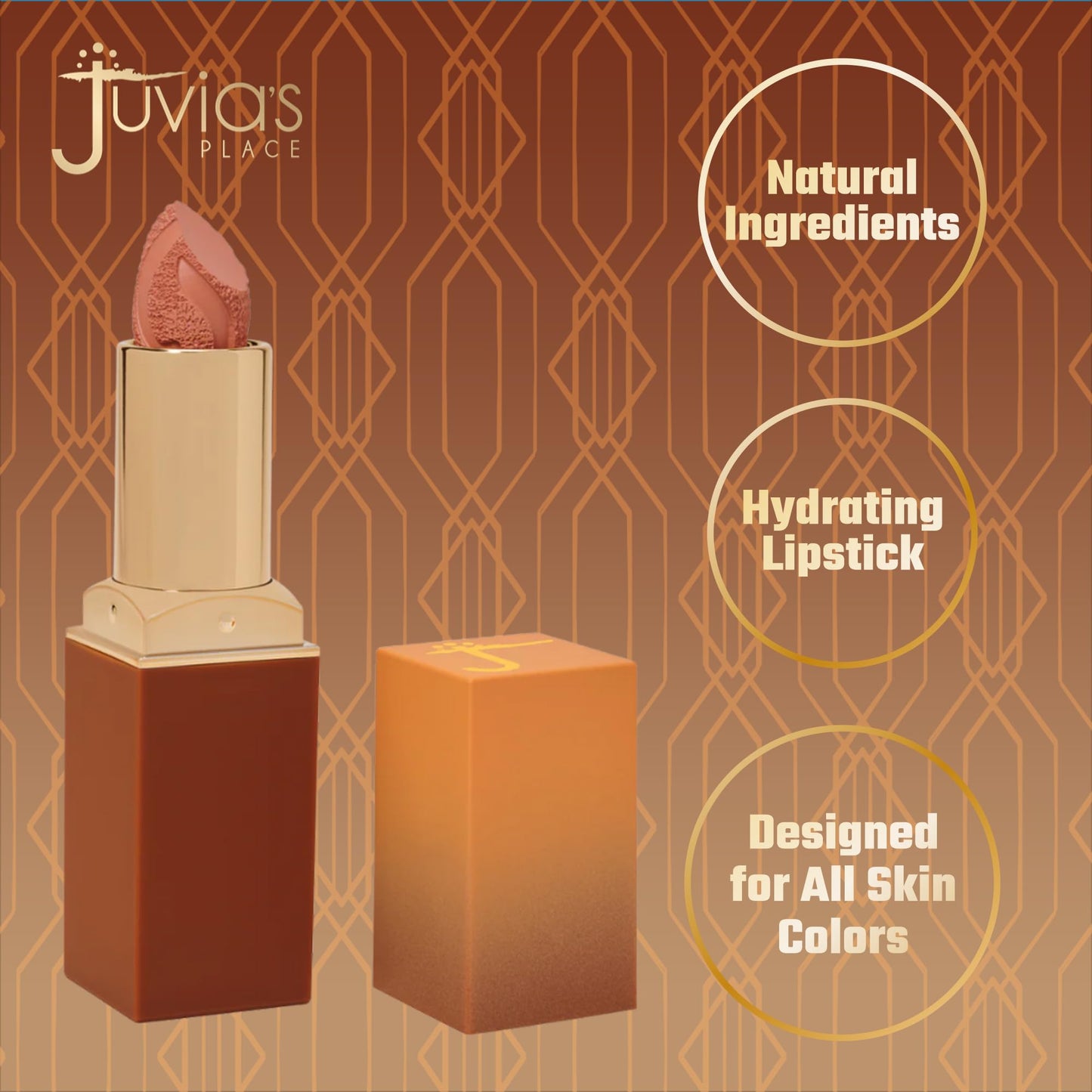 Juvia's Place Nubian Earth Matte Lipstick Nubian Sand - Hydrating, Long-lasting, Richly Pigmented Lip Makeup, Creamy Lipstick with Matte Finish,