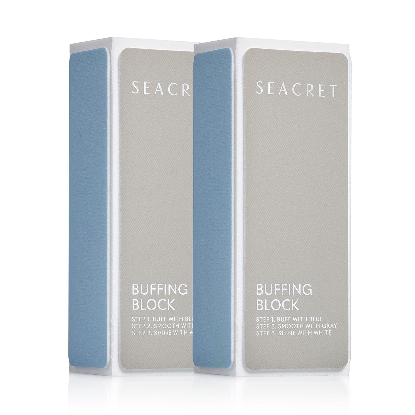 SEACRET Nail Buffer Block - 3-Way Salon Shine for Natural Nails, Smooths Ridges & Buffs to Glossy Finish Without Polish - Korean Made - Manicure Beauty and Personal Care SEACRET