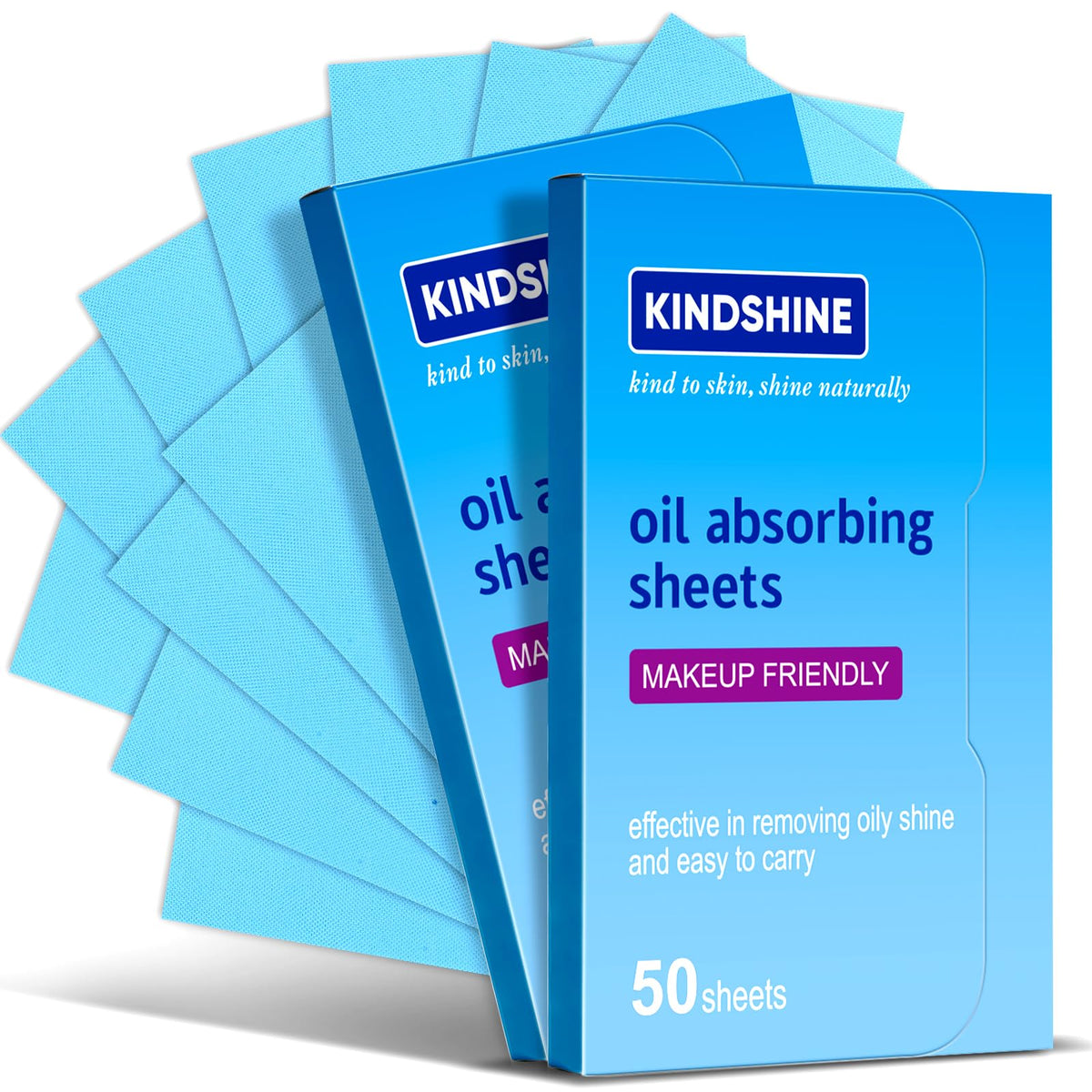 KINESHINE 100P High-Performance Oil Absorbing Sheets for Face - Makeup Friendly Blotting Papers for Oily Skin - Oil Blotting Sheets for Face, Portable Beauty and Personal Care kindshine