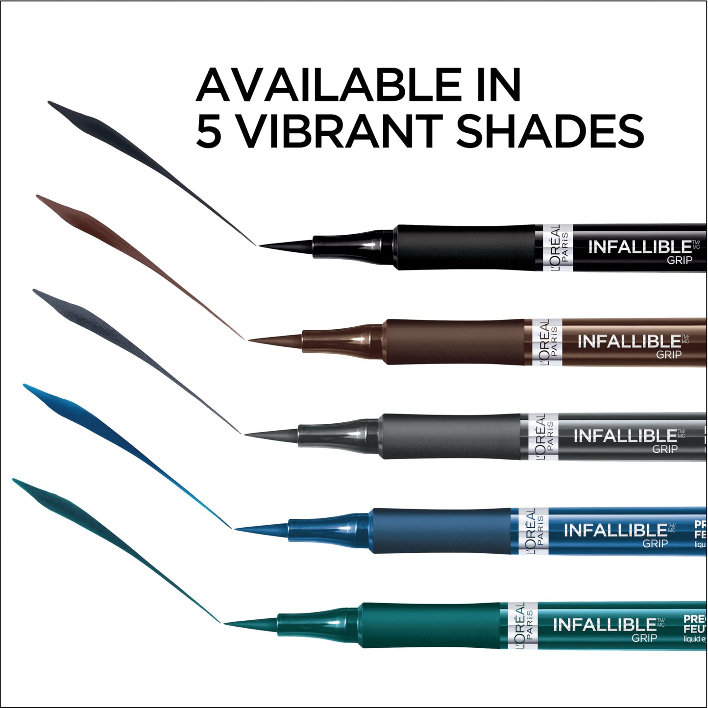 L'Oreal Paris Cosmetics Makeup Infallible Grip Precision Felt Eyeliner, Smudge Resistant, Long Lasting Waterproof Eyeliner, Green, Green, 0.03 fl oz