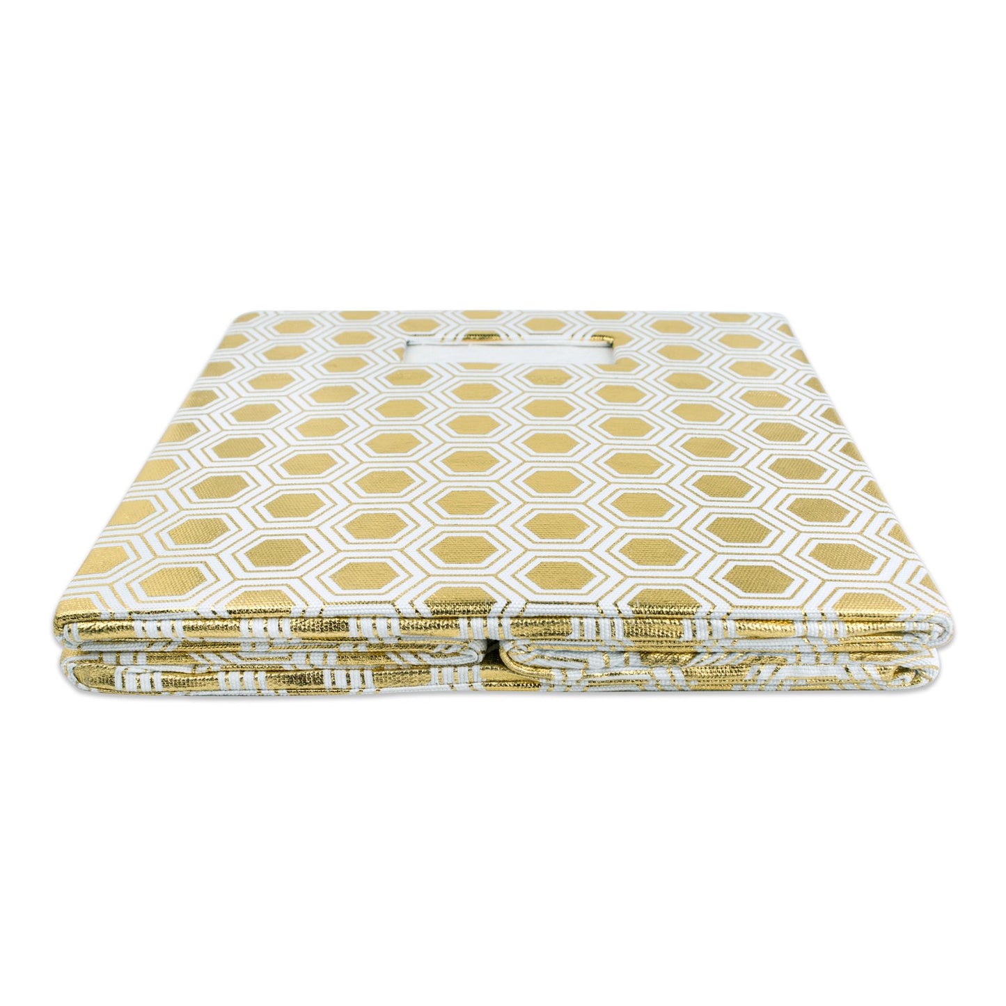 DII Collapsible Polyester Storage Cube, Honeycomb, Gold, Large