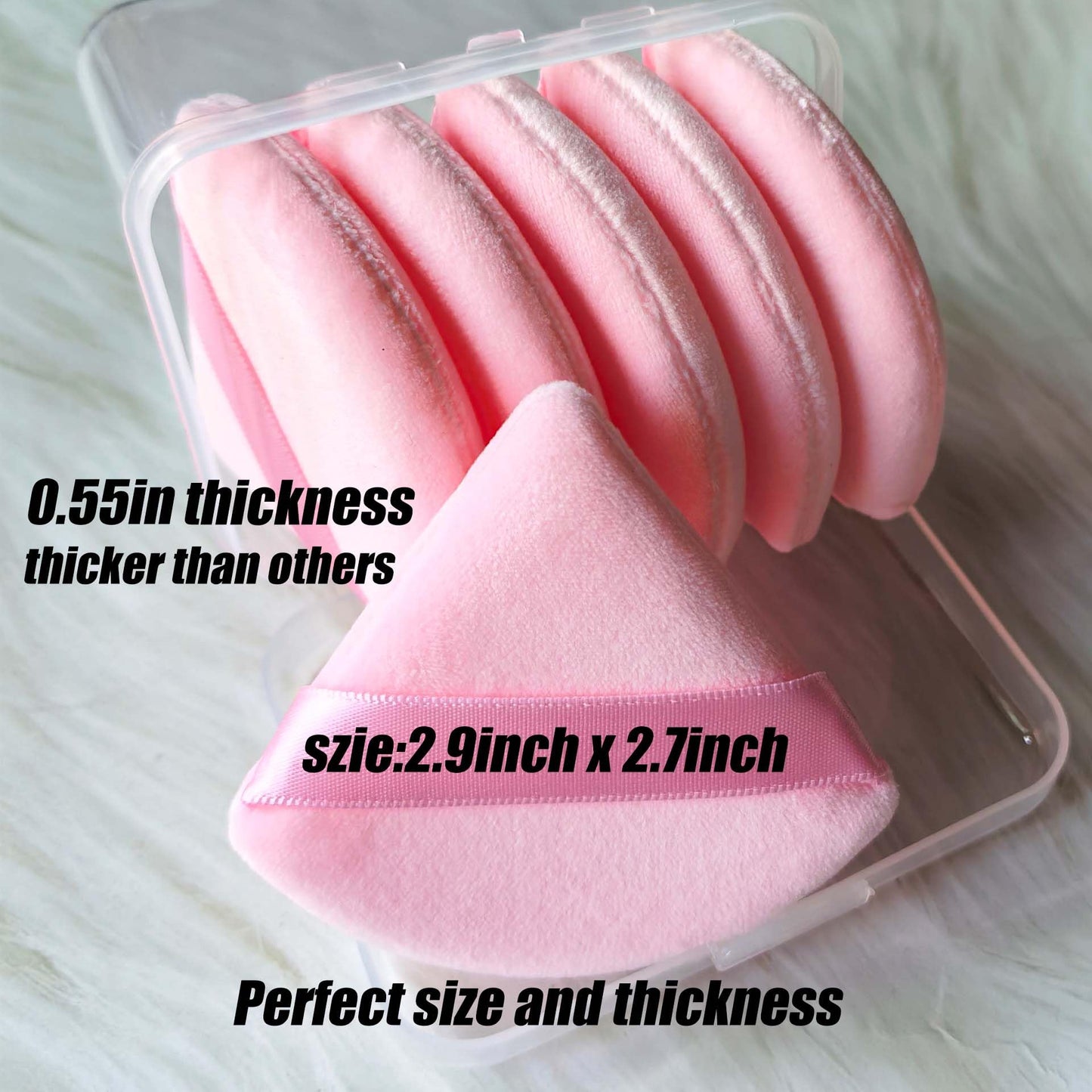 Ocim 10Pcs Powder Puffs for Face Powder,Soft Velour Triangle Beauty Puff,Makeup Pressed,Baking & Setting Powder Sponge Applicator Pads Beauty and Personal Care Ocim