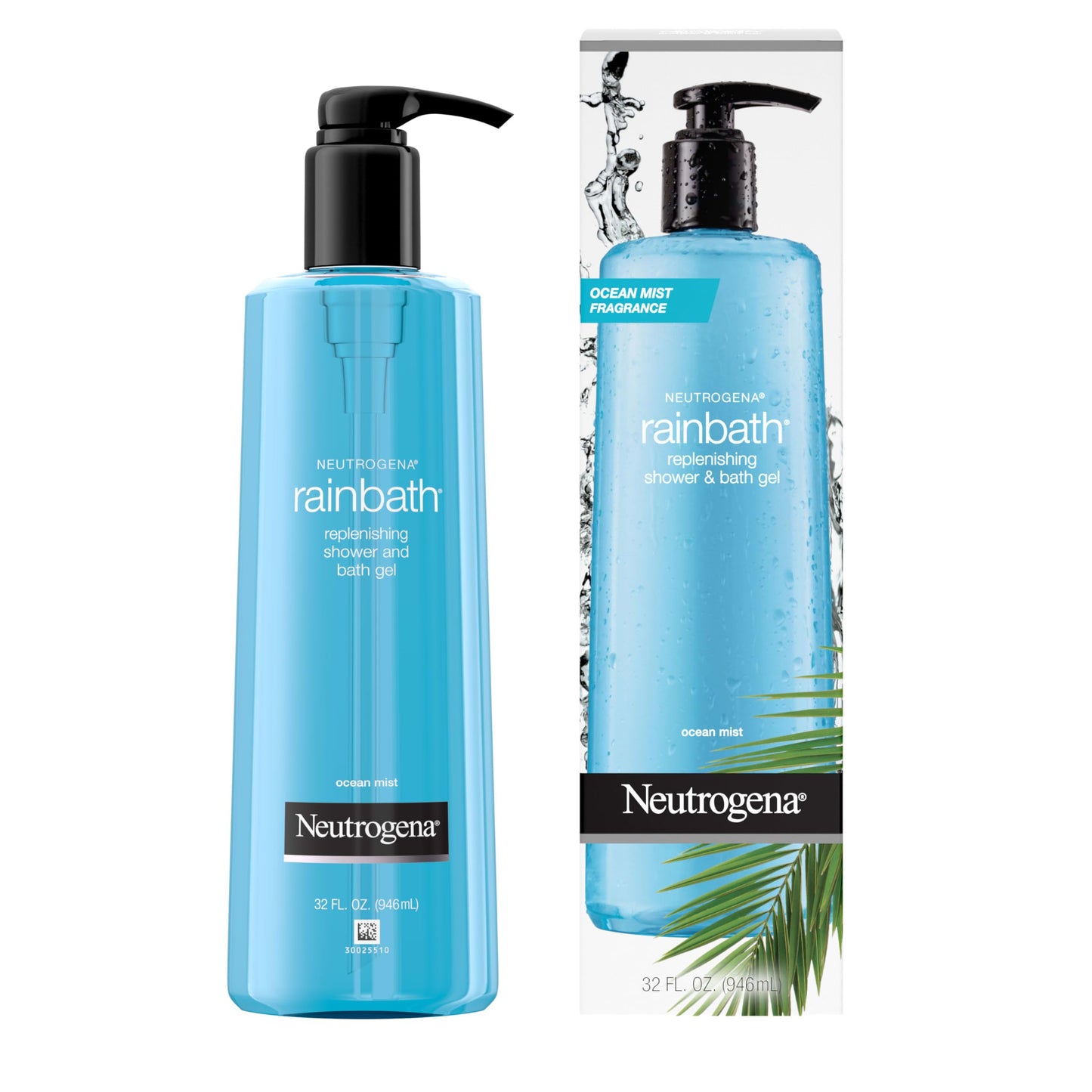 Neutrogena Rainbath Replenishing Shower and Bath Gel -Refreshing Body Wash with Moisturizing Formula for Soft Skin, Ocean Mist Scent, 32 fl. oz. (946