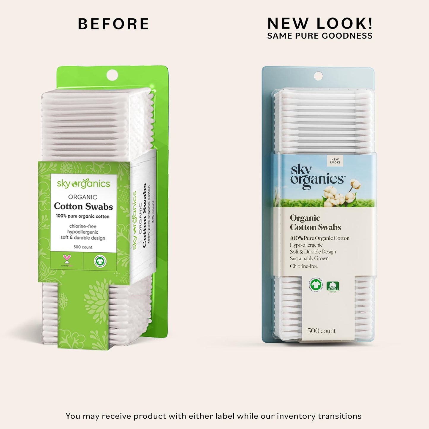 Sky Organics - Organic Cotton Swabs, 1000 ct. - Ultra Soft Tips - Strong & Durable - Hypoallergenic - Chlorine Free - Sustainable - Natural, Vegan Beauty and Personal Care Sky Organics