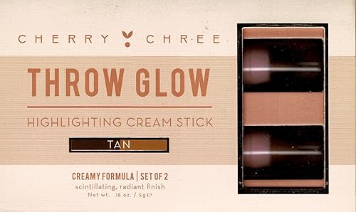 Cheery & Chree Throw Glow Highlighting Cream Stick (Tan) Creamy Formula (Set of 2 Pack)