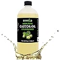 GreenIVe 100% Pure Castor Oil - Cold-Pressed, Hexane-Free - Hair, Eyebrows, Eyelashes, Skin Moisturizer, Castor Pack Wrap Oil Bulk Bottle (32 Fl oz)