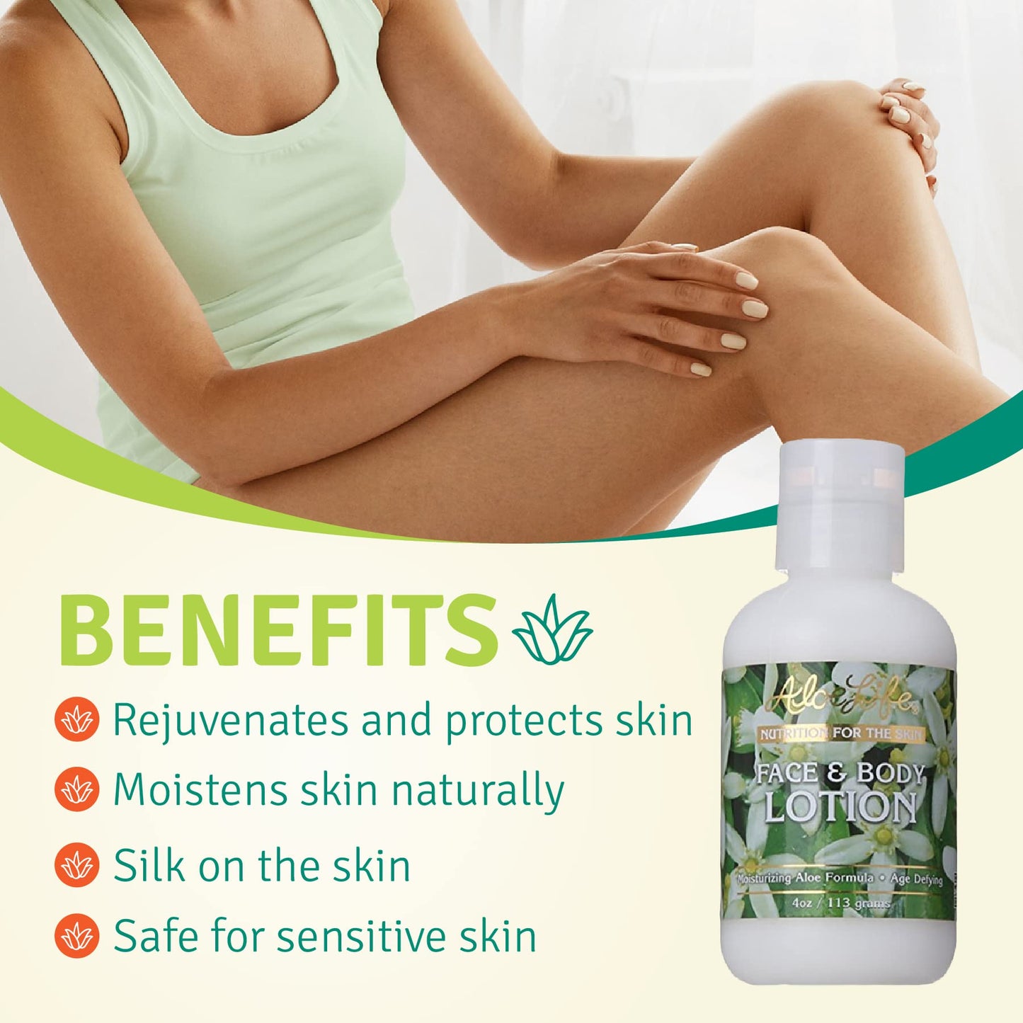 Aloe Life - Face & Body Lotion, Concentrated Formula, Hydrates Dry Skin, Contains Antioxidants, Minerals, & Herbal Extracts, Pleasant Grapefruit