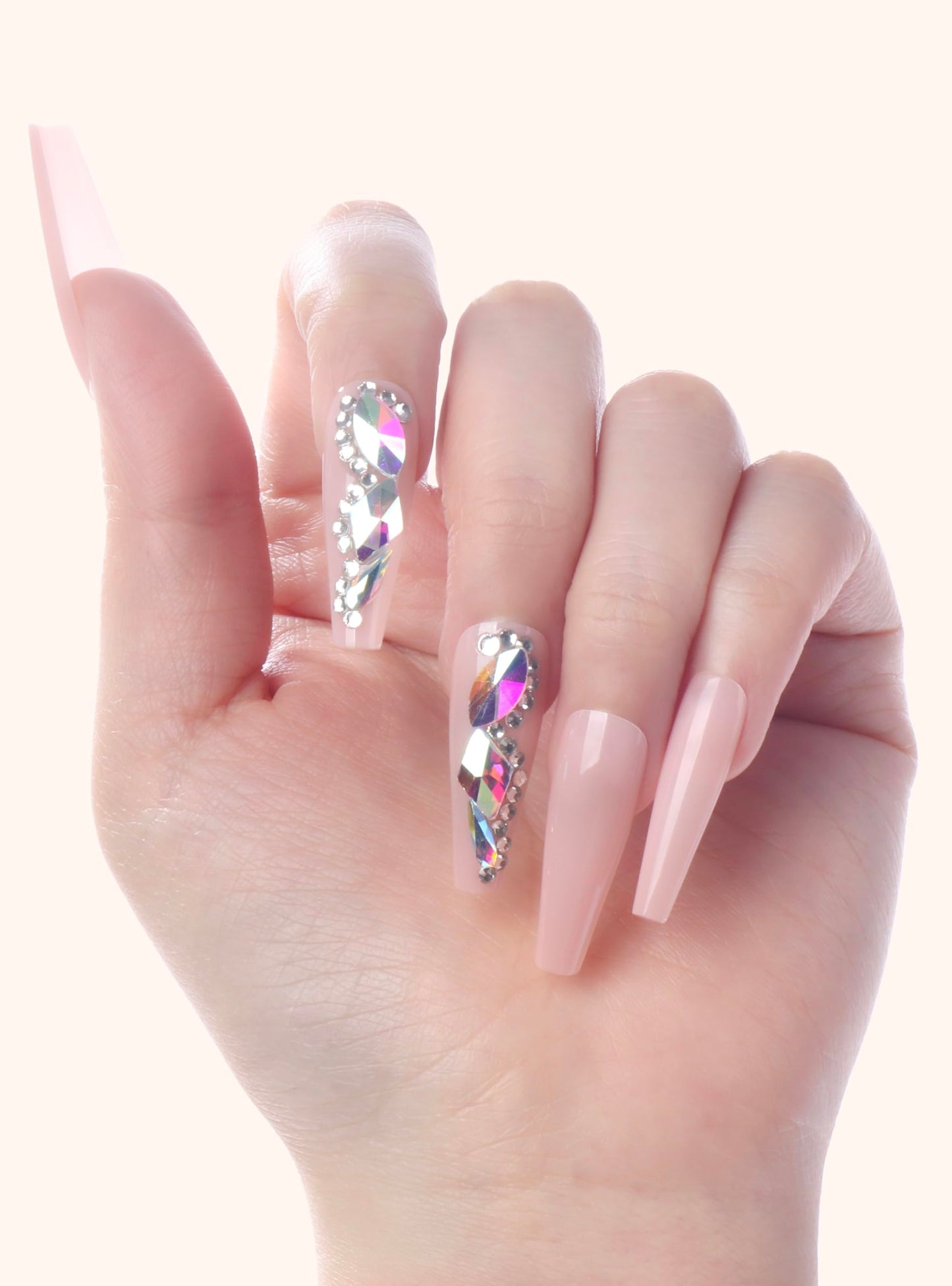 Glamify by Absolute New York Couture Press On Nails - Luxury Rhinestone & Charm Fake Nails, Glossy Reusable Salon Style Acrylic Nails Kit with Glue Beauty & Personal Care Absolute New York