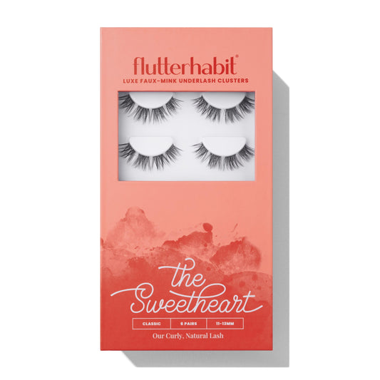 FlutterHabit The Sweetheart prepTECH Classic 6 Pair Underlash Extensions, 11-13mm Natural Curl Lash Clusters, Under Lash Eyelashes Home Application Beauty and Personal Care FlutterHabit Default Title
