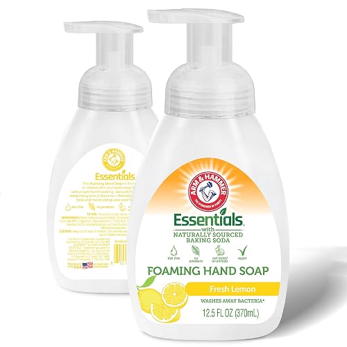 Arm & Hammer Foaming Hand Soap for Skin Cleaning - Cleanser with Fresh Lemon Scent - Hand Soap Pump with Aloe Vera & Different Ingredients 12.5 Fl Oz