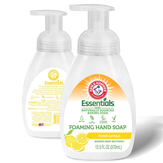 Arm & Hammer Foaming Hand Soap for Skin Cleaning - Cleanser with Fresh Lemon Scent - Hand Soap Pump with Aloe Vera & Different Ingredients 12.5 Fl Oz