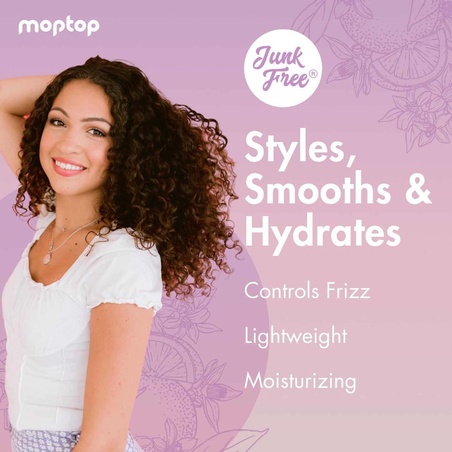 MopTop Curly Hair Gel Custard - Styling Gel for Moisturizing and Defining Soft Curls, Lightweight and Anti Frizz, Curly Hair Products for Waves, Coils