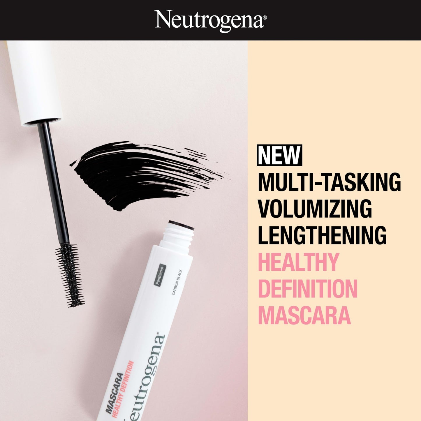 Neutrogena Healthy Definition Mascara, Eyelash Mascara Defines, Lifts, Curls, Lengthens & Volumizes Lashes, Dual-Sided Comb + Brush for Natural