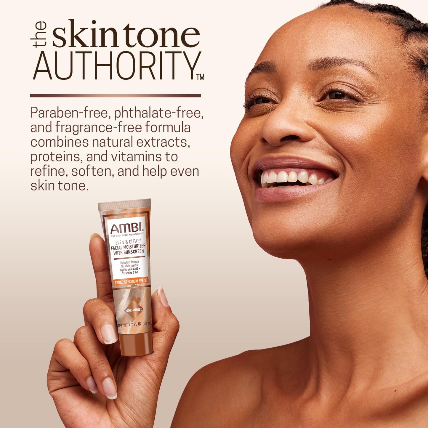 Ambi Even & Clear Facial Moisturizer with Sunscreen SPF 30, 1.7 Ounce