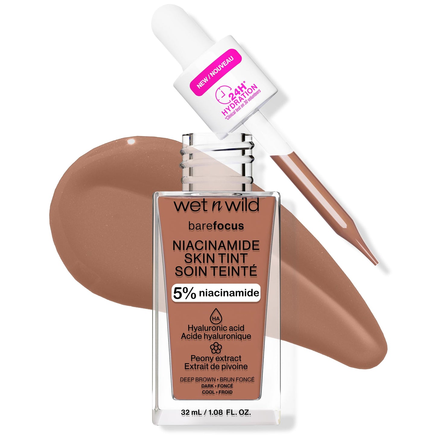 wet n wild Bare Focus Skin Tint, 5% Niacinamide Enriched, Buildable Sheer Lightweight Coverage, Natural Radiant Finish, Hyaluronic & Vitamin Hydration