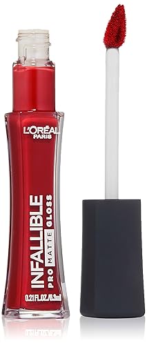L’Oréal Paris Cosmetics Paris Infallible Lip Pro Matte Gloss, Shanghai Scarlet, 0.21 fl. oz.