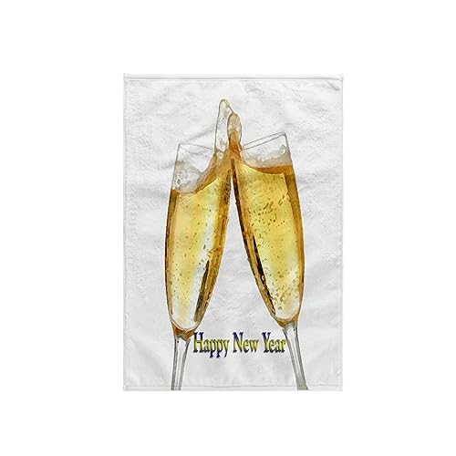 3D Rose TWL_4573_1 Happy New Year Towel, 15 x 22