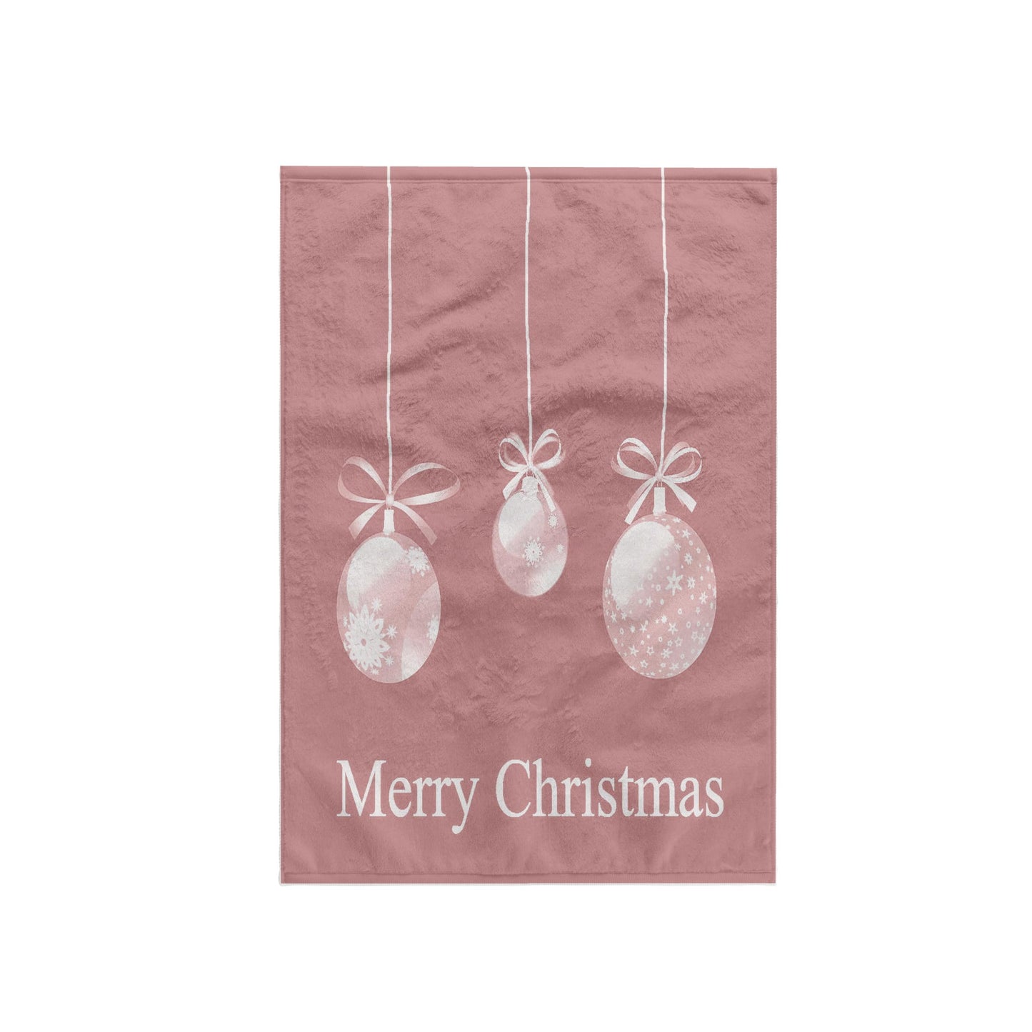 3D Rose White Ornaments Pink Christmas-Holiday Inspirations TWL_39369_1 Towel, 15" x 22"