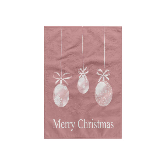3D Rose White Ornaments Pink Christmas-Holiday Inspirations TWL_39369_1 Towel, 15" x 22"