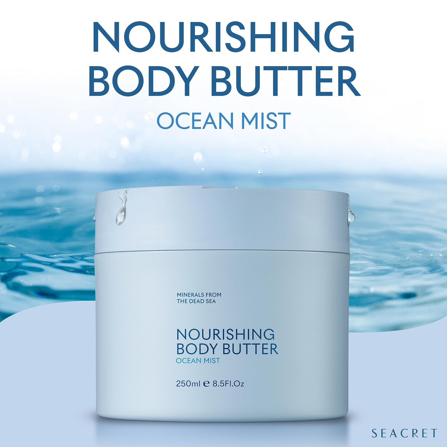 SEACRET OCEAN MIST BODY BUTTER: Hydrating Body Moisturizer Cream with Shea and Cocoa Butter, Vitamins E & C, and Dead Sea Minerals