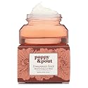 Poppy & Pout Pomegranate Peach Overnight Lip Mask - Natural Lip Care with Shea Butter & Beeswax - Cruelty Free, Recyclable Glass Jar (0.65 oz)