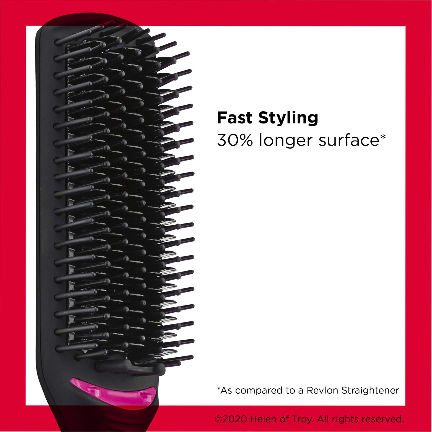 REVLON Salon One-Step Straight and Shine Heated Brush for Visibly Shinier, Smoother Hair | Hair Straightener That Revives Second Day Hair with an Ion
