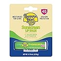 Banana Boat SPF Lip Balm with Aloe Vera & Vitamin E, 0.15oz | Beach Essentials, Moisturizing Lip Sunscreen SPF 45, Travel Sunscreen for Lips, 0.15oz