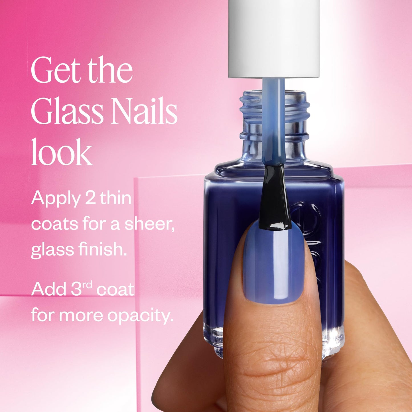 essie Nail Art Studio, Glass Nails, Translucent Blue Nail Polish, Vegan, Blue Light, 0.46 fl oz Beauty & Personal Care essie