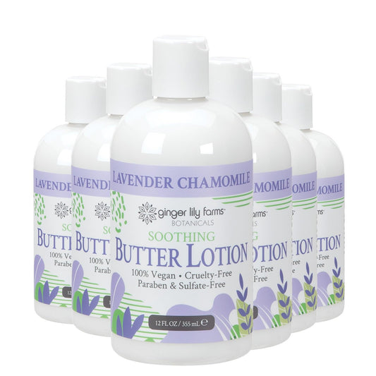 Ginger Lily Farms Botanicals Soothing Butter Lotion for Dry Skin, 100% Vegan & Cruelty-Free, Lavender Chamomile Scent, 12 Fl Oz (Pack of 6) Beauty & Personal Care Ginger Lily Farms