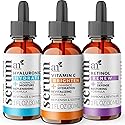 artnaturals Anti-Aging-Set with Vitamin-C Retinol and Hyaluronic-Acid - (3 x 1 Fl Oz / 30ml) Serum for Anti Wrinkle and Dark Circle Remover - All